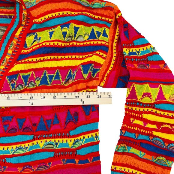 United Colors Of Benetton Womens Multicolor 100% Cotton Cardigan Sweater Size 1X - Picture 3 of 5